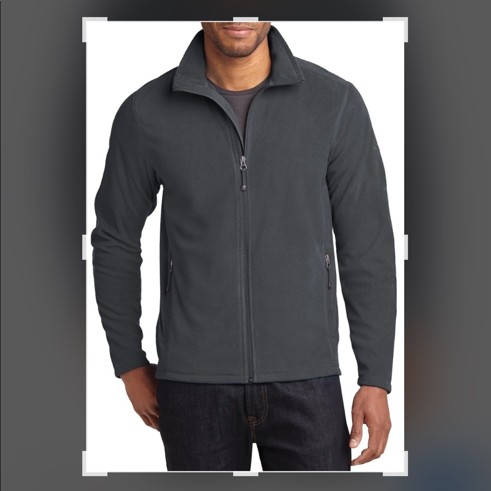 Eddie Bauer Full-Zip Microfiber Jacket Grey size large EUC